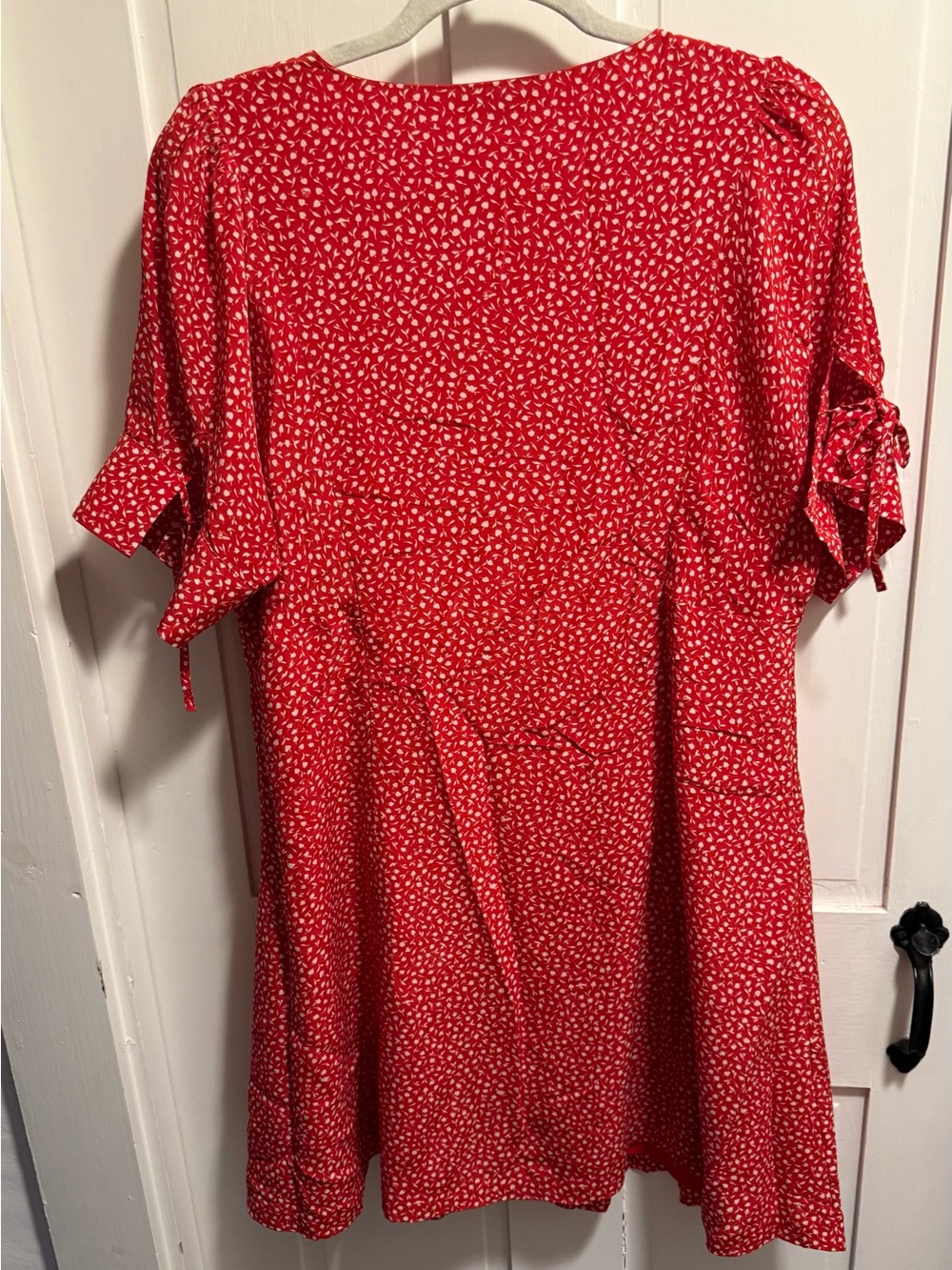 Madewell Button Down Dress, Mini Floral Print, Red, 14 - Picture 4 of 7